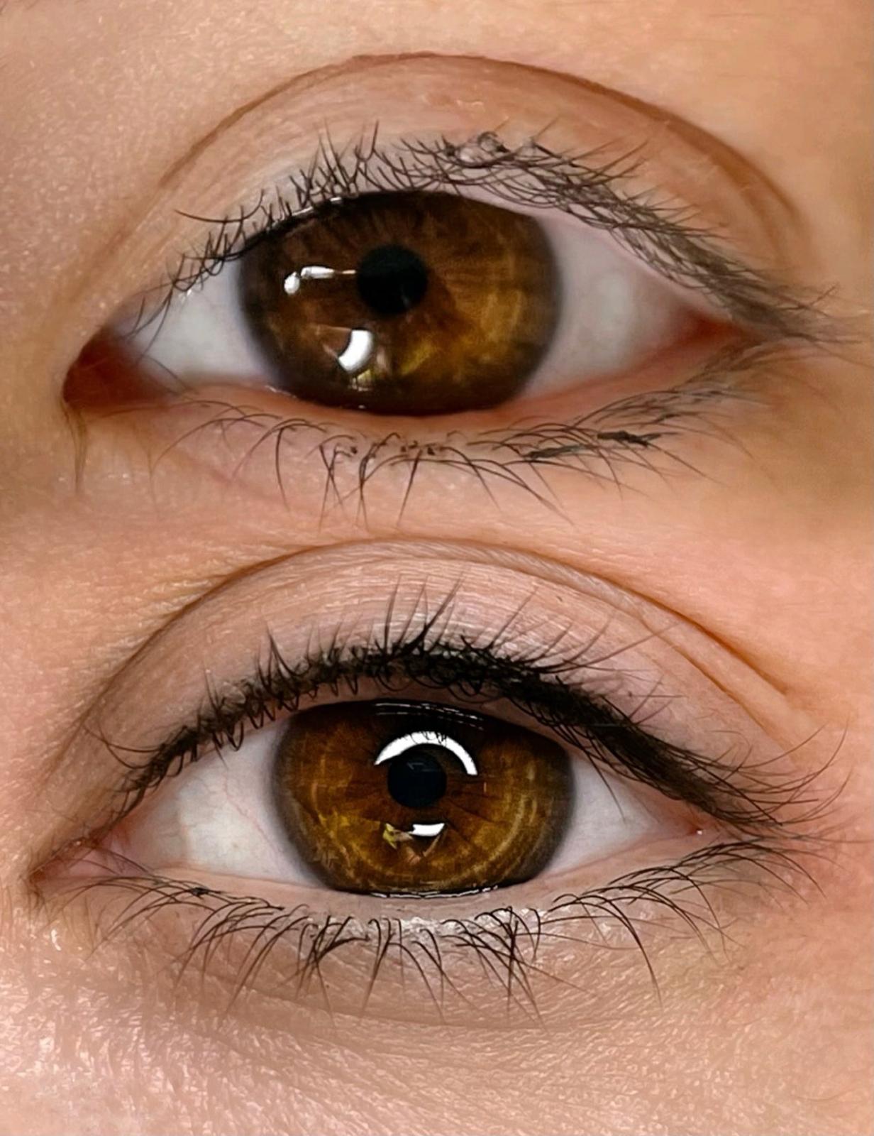 Eyeliner before/after