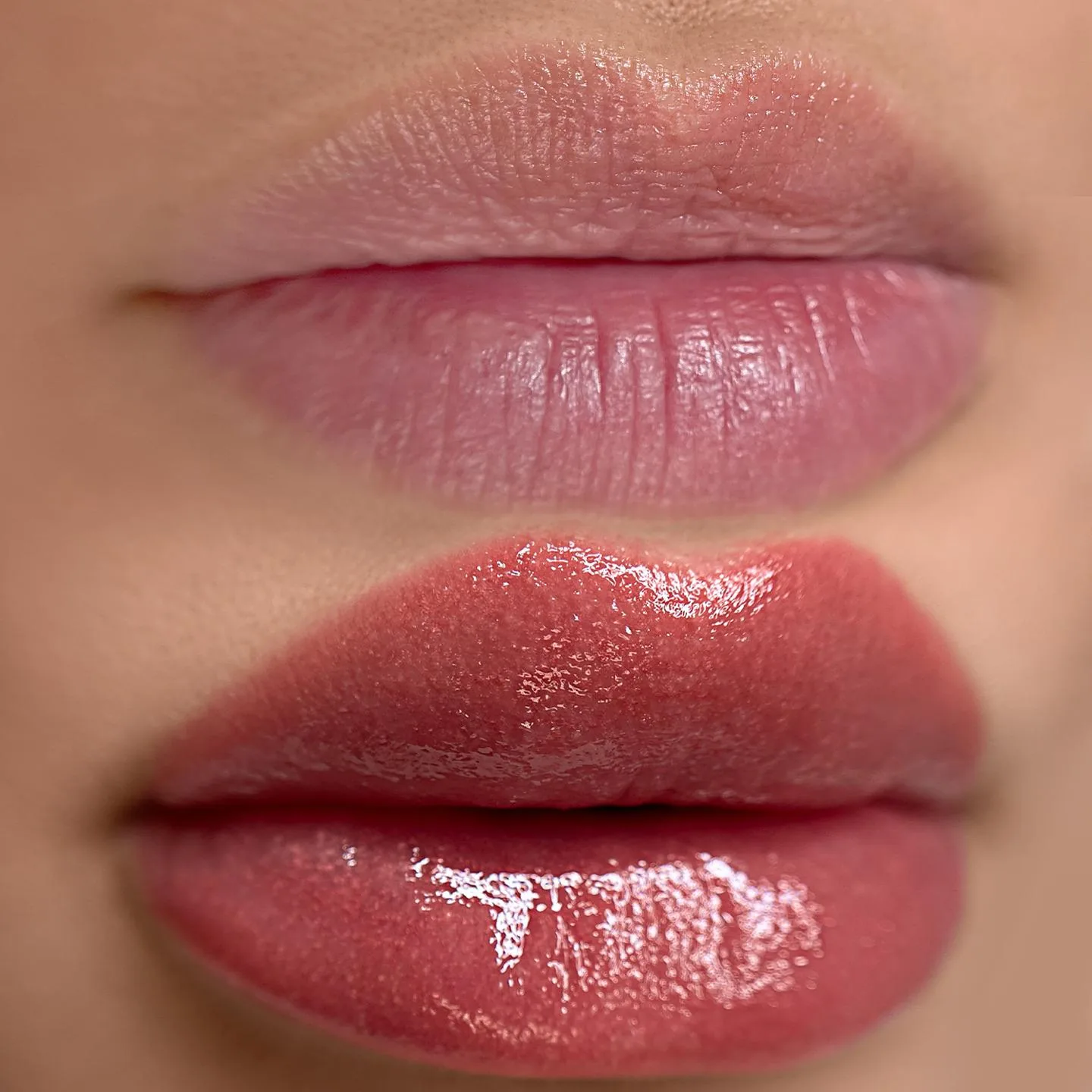 Lip Blushing before and after