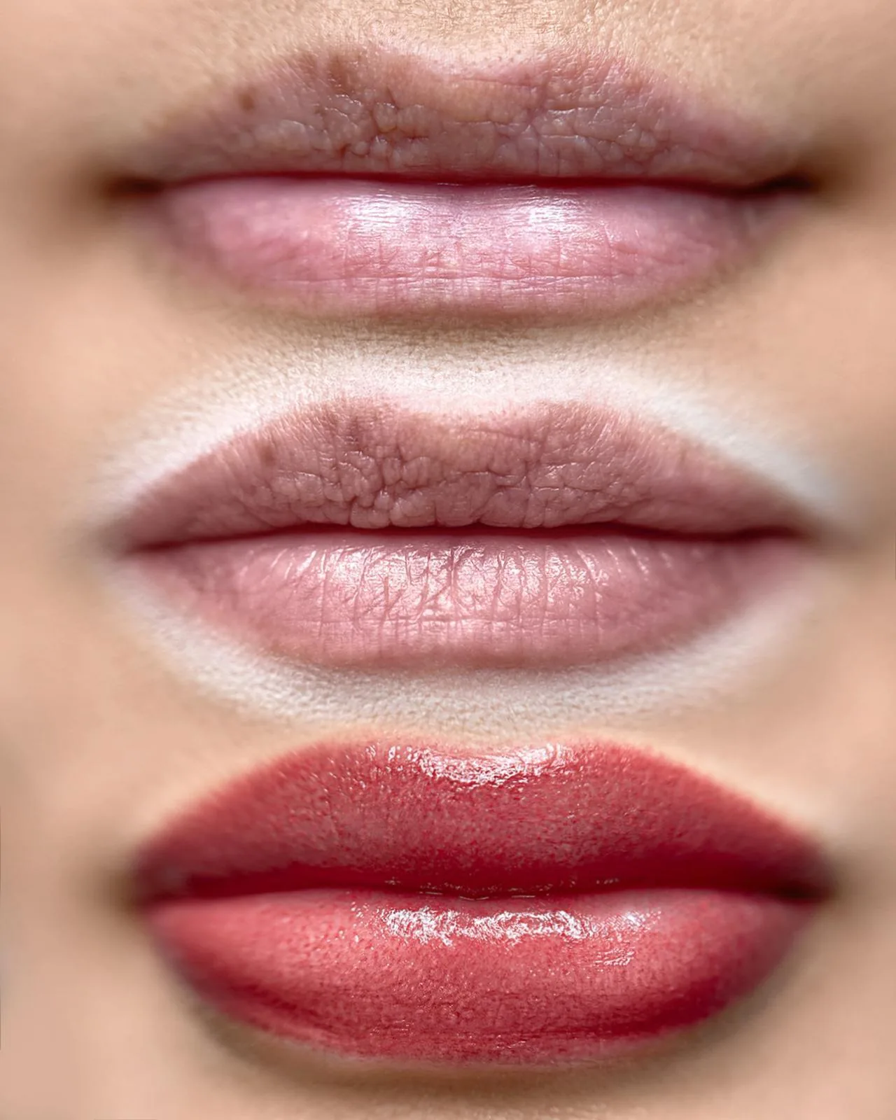 Lip Blushing before and after